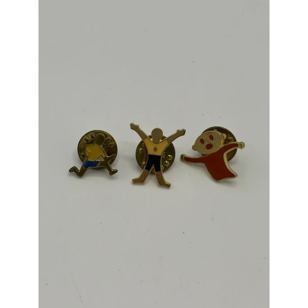 Lot 3 Boy Scouts Activity Pins Metal‎ BSA Running, Dancing, Workout, Fitness Etc